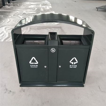 环保分类垃圾箱 塑木钢木公园垃圾箱