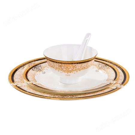 景德镇陶瓷餐具套装骨瓷碗盘欧式中式碗筷组合碗碟套装家用送礼