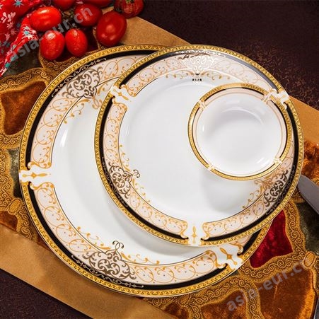 景德镇陶瓷餐具套装骨瓷碗盘欧式中式碗筷组合碗碟套装家用送礼
