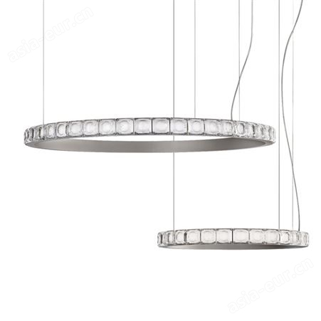 北欧轻奢圆环客厅吊灯设计师现代简约卧室餐厅创意不锈钢水晶灯具