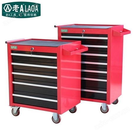 老A（LAOA）五层抽屉式工具车多功能维修工具柜工具推车LA114826 红色