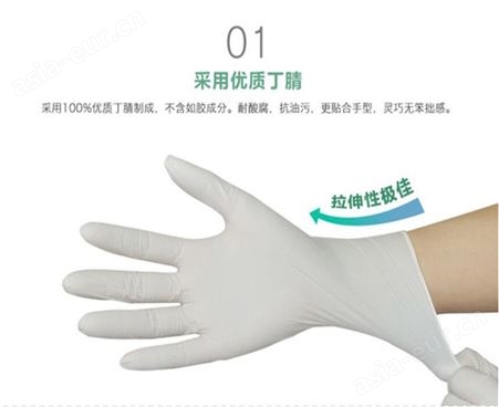 人体防护系列 白色丁晴手套