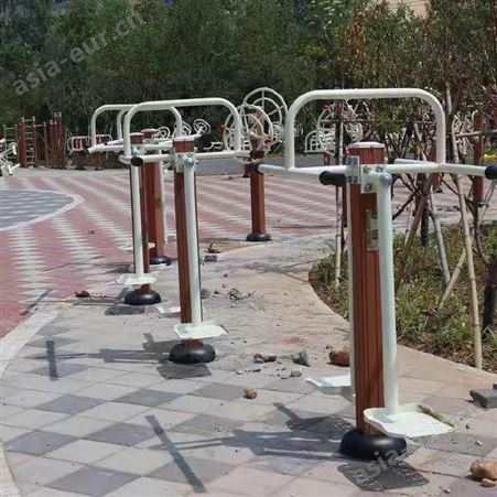 室外健身路径器材 落地式双人漫步机 塑木健身器材