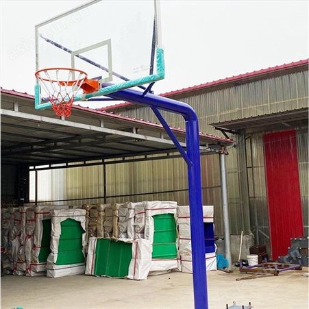 地埋室外 蓝球架家用 标准成人 可升降 固地式 方管户外篮球架